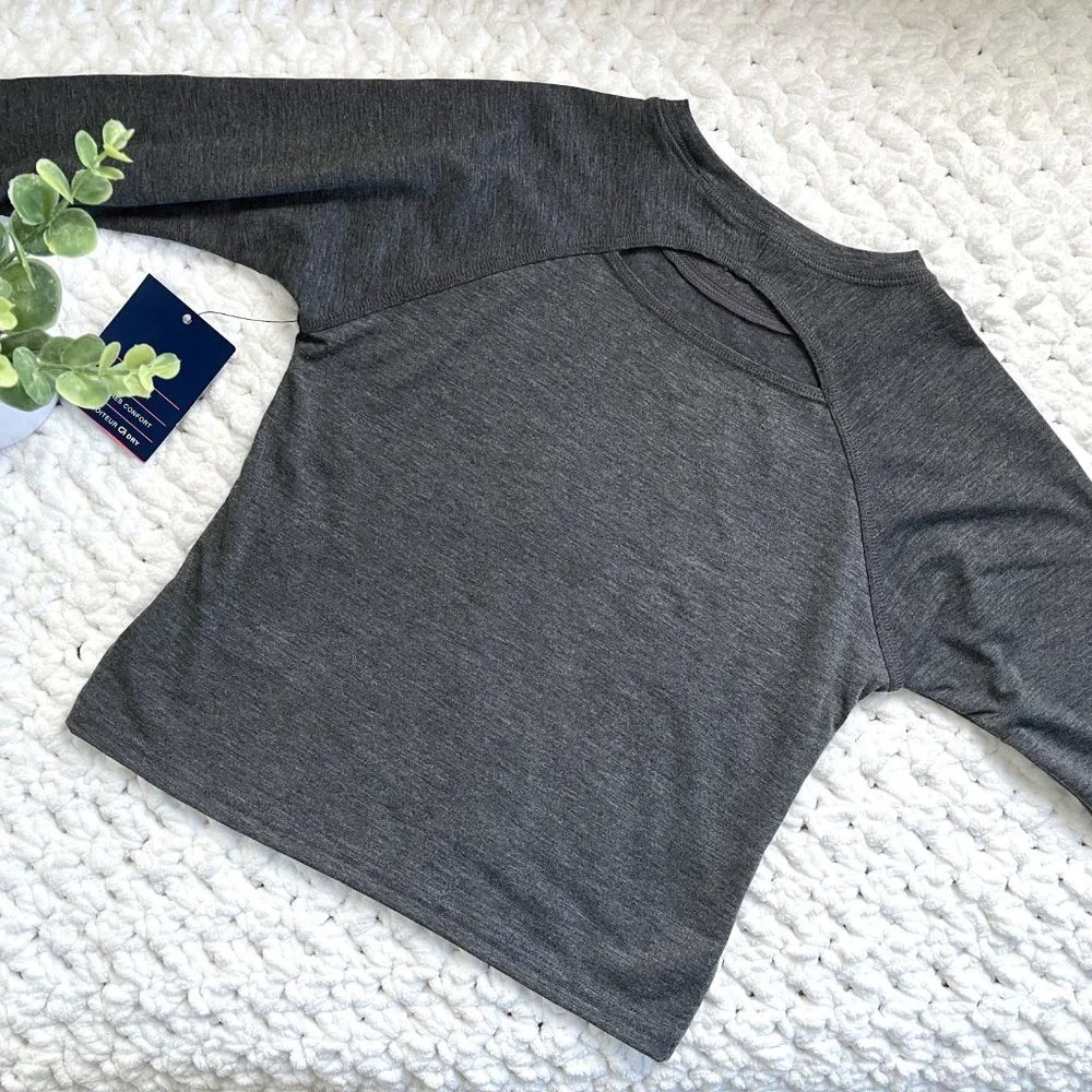 NWT Girls GAP GapFit Dry Fit Athletic Shirt (Gray) XS